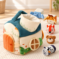 Maison en peluche avec cinq animaux — Jeu de cache-cache
